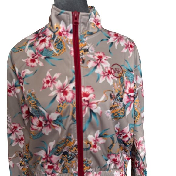 Young & Reckless Floral Print Track Jacket M - Picture 2 of 6
